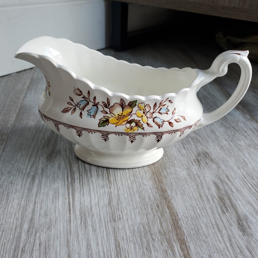 Vintage J&G Meakin Classic White Gravy Boat